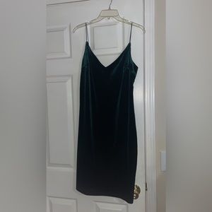 Crystal Sky Green Velvet Mini-dress